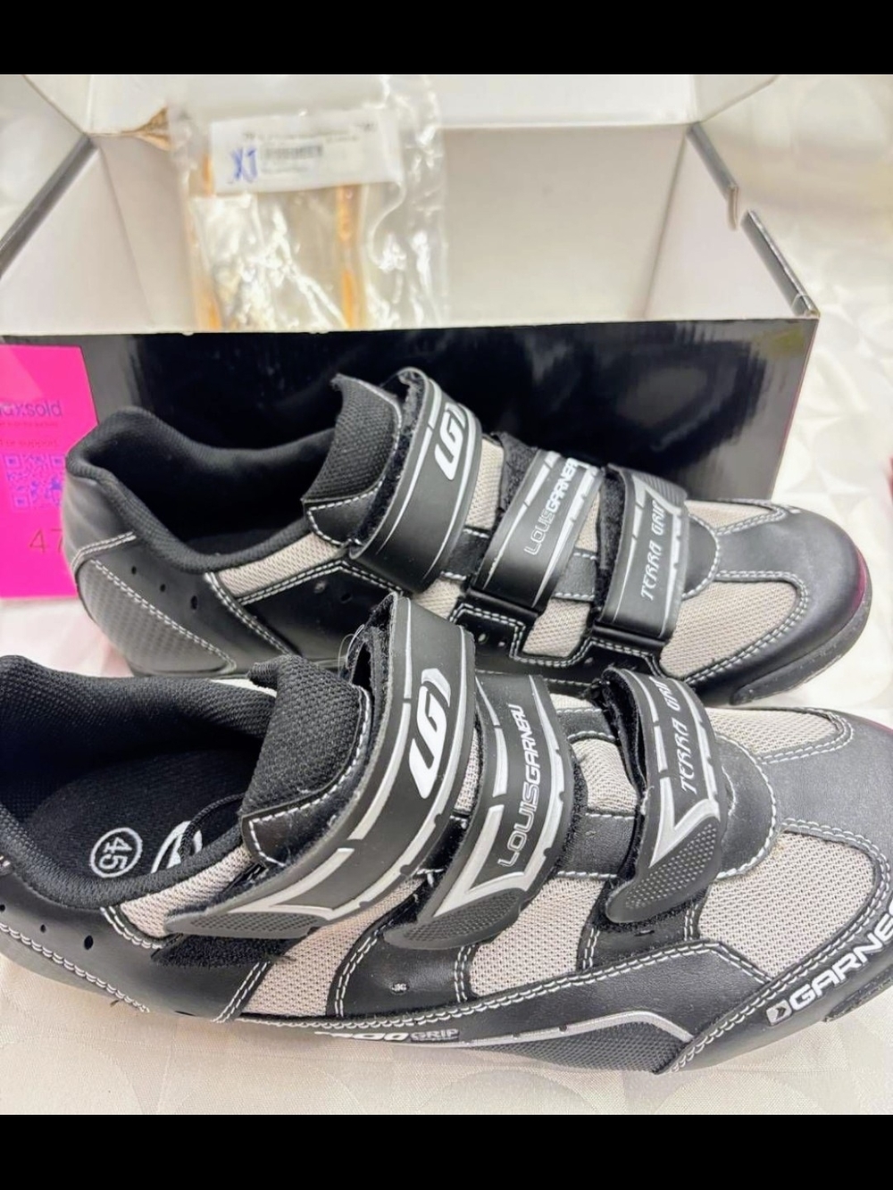 Garneau Men’s Black & Gray Velcro Cycling Shoes